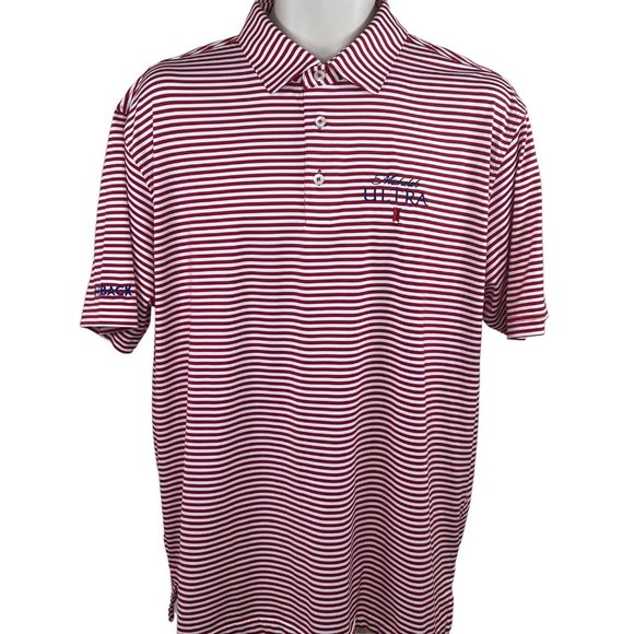 Rhoback Shirts Rhoback Golf Polo Shirt Mens Large Red White Stripe